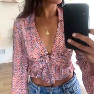 Pink Flow Blouse Top